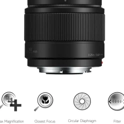 Objectif pour Hybride 25mm f/1.7 noir Lumix G