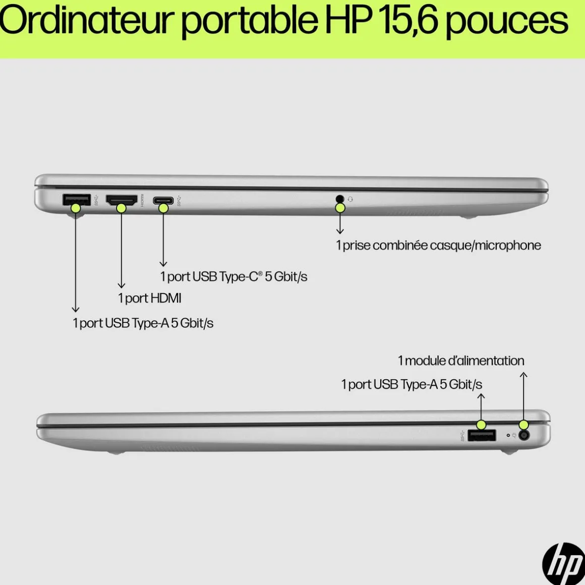 Ordinateur Portable 15-FD0087NF - Gris