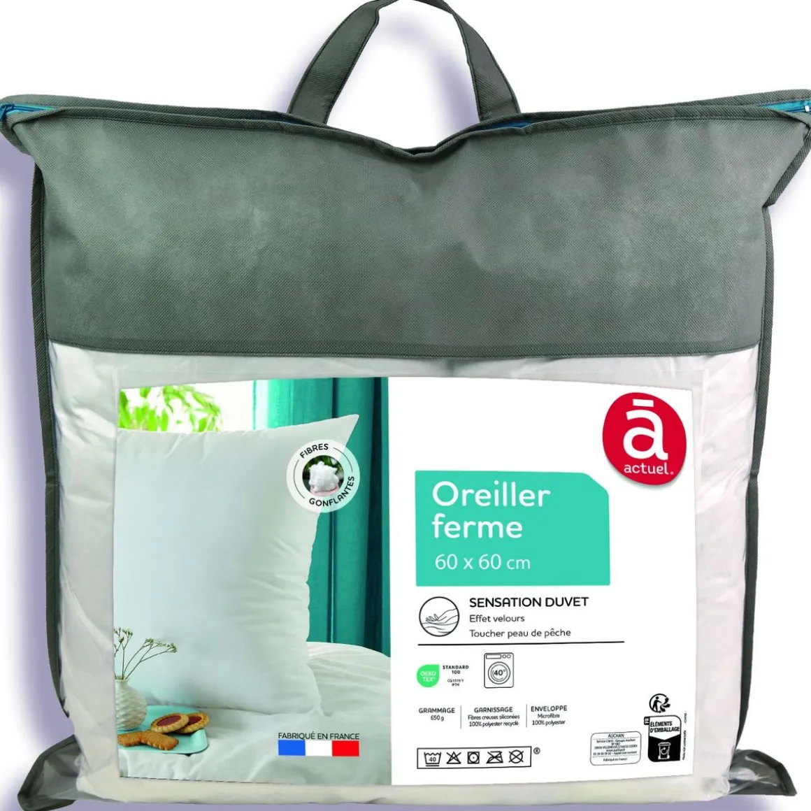 Oreiller confort ferme sensation duvet