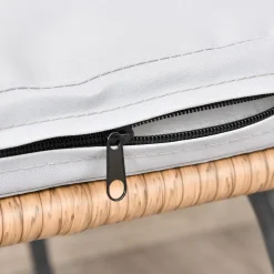 Outsunny Ensemble bistro de jardin 2 places 3 pièces style exotique 2 fauteuils + table basse résine tressée beige acier époxy gris