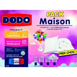 Pack couette Tempérée en polyester 300 g/m² + oreiller(s) MAISON