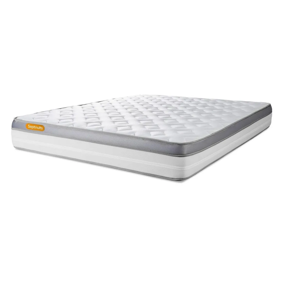 Pack matelas + double sommiers gris Memo Zen Mousse à mémoire de forme 5 zones de confort MAXI épaisseur