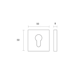 Pack poignée et rosace Aluminium - Ambiance - Finition Chrome perle