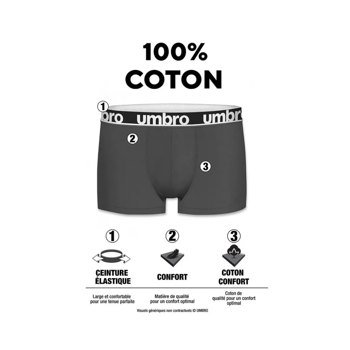 Pack Surprise de 5 Boxers homme 100% Coton