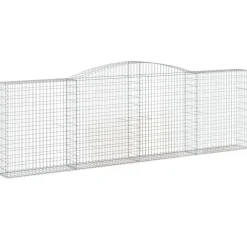 Paniers a gabions arques 5 pcs 400x30x120/140 cm Fer galvanise