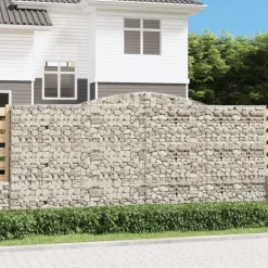 Paniers a gabions arques 4 pcs 400x30x180/200 cm Fer galvanise