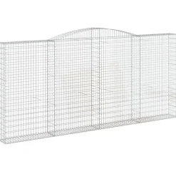 Paniers a gabions arques 4 pcs 400x30x180/200 cm Fer galvanise