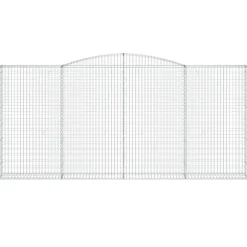Paniers a gabions arques 4 pcs 400x30x180/200 cm Fer galvanise