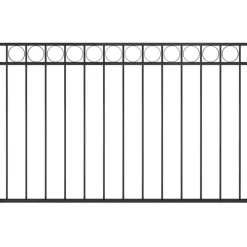 Panneau de cloture Acier 1,7x1 m Noir