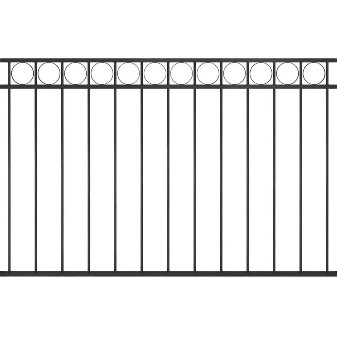 Panneau de cloture Acier 1,7x1 m Noir