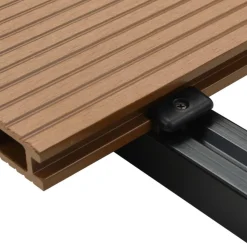 Panneaux de terrasse creux et accessoires WPC 25 m^2 4 m Teck