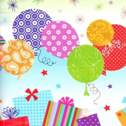 Papier cadeau largeur 50 cm : Ballons et paquets cadeaux