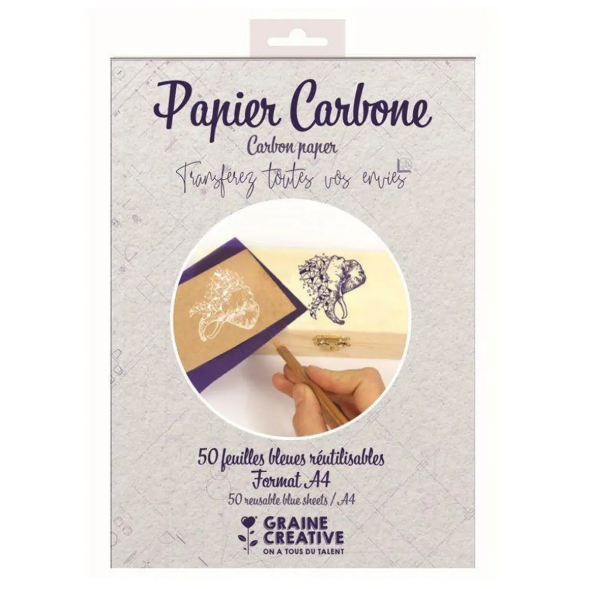 Papier carbone - 50 feuilles bleues réutilisables - A4