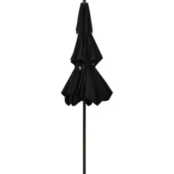 Parasol de jardin a 3 niveaux avec mat en aluminium noir 2,5 m