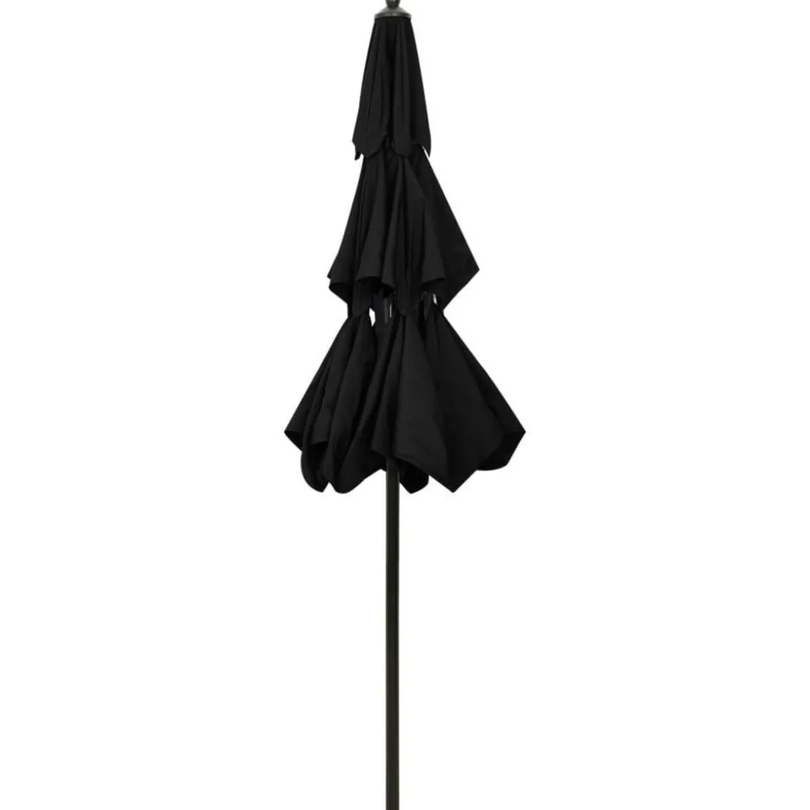 Parasol de jardin a 3 niveaux avec mat en aluminium noir 2,5 m