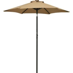 Parasol de jardin avec lumieres LED taupe 200x211 cm aluminium