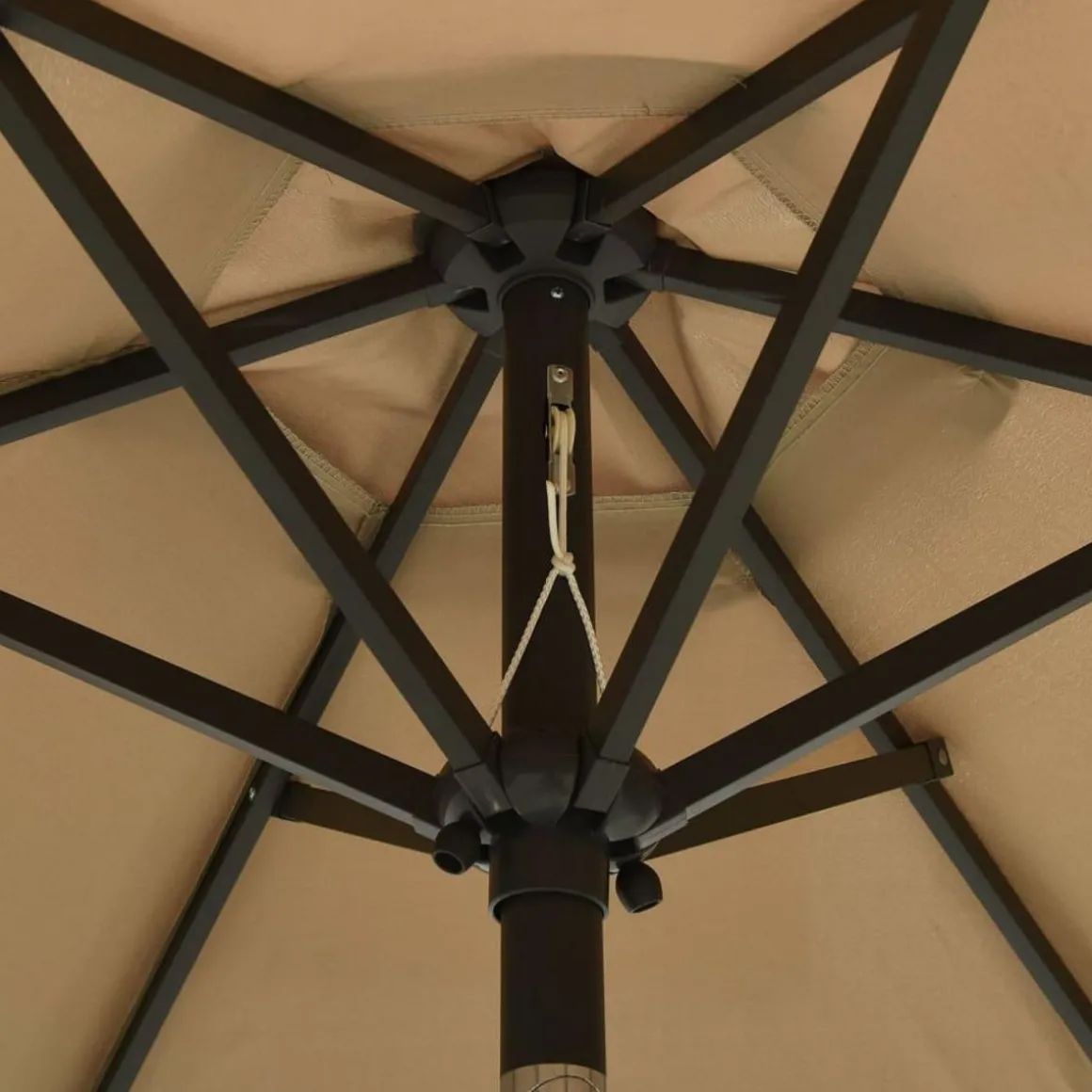 Parasol de jardin avec lumieres LED taupe 200x211 cm aluminium