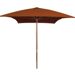Parasol de jardin avec mat en bois terre cuite 200x300 cm