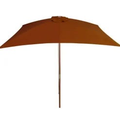 Parasol de jardin avec mat en bois terre cuite 200x300 cm