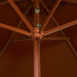 Parasol de jardin avec mat en bois terre cuite 200x300 cm