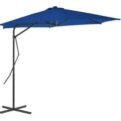 Parasol de jardin avec mat en acier bleu 300x230 cm