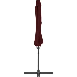 Parasol de jardin en porte-a-faux mat en acier rouge bordeaux