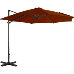 Parasol de jardin en porte-a-faux avec mat en aluminium