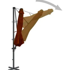 Parasol de jardin en porte-a-faux avec mat en aluminium