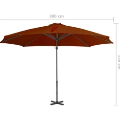 Parasol de jardin en porte-a-faux avec mat en aluminium