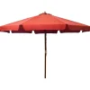 Parasol d'exterieur avec mat en bois 330 cm Terre cuite
