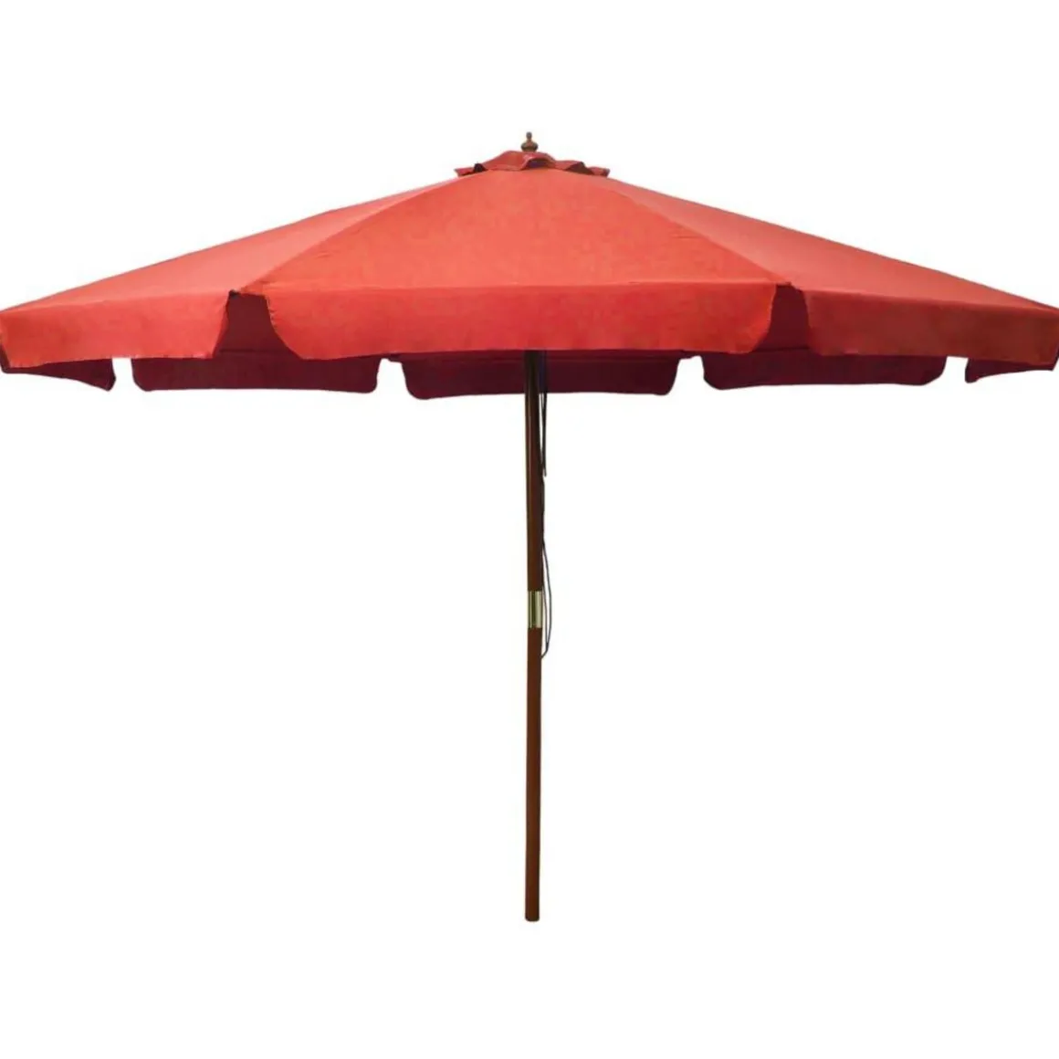Parasol d'exterieur avec mat en bois 330 cm Terre cuite