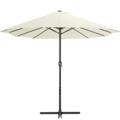 Parasol d'exterieur et poteau en aluminium 460x270 cm sable