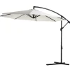 Parasol déporté octogonal inclinable manivelle pied acier Ø 3 x 2,5H m crème