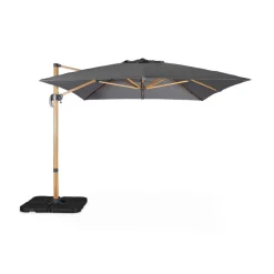 Parasol déporté rectangulaire 3x4m - Wimereux - Parasol excentré inclinable dans 5 positions, rotatif à 360° + Dalles à lester 50x50cm