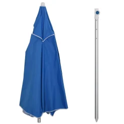 Parasol inclinable octogonal Ø 190 cm tissu polyester haute densité anti-UV hauteur réglable mât alu sac de transport inclus bleu