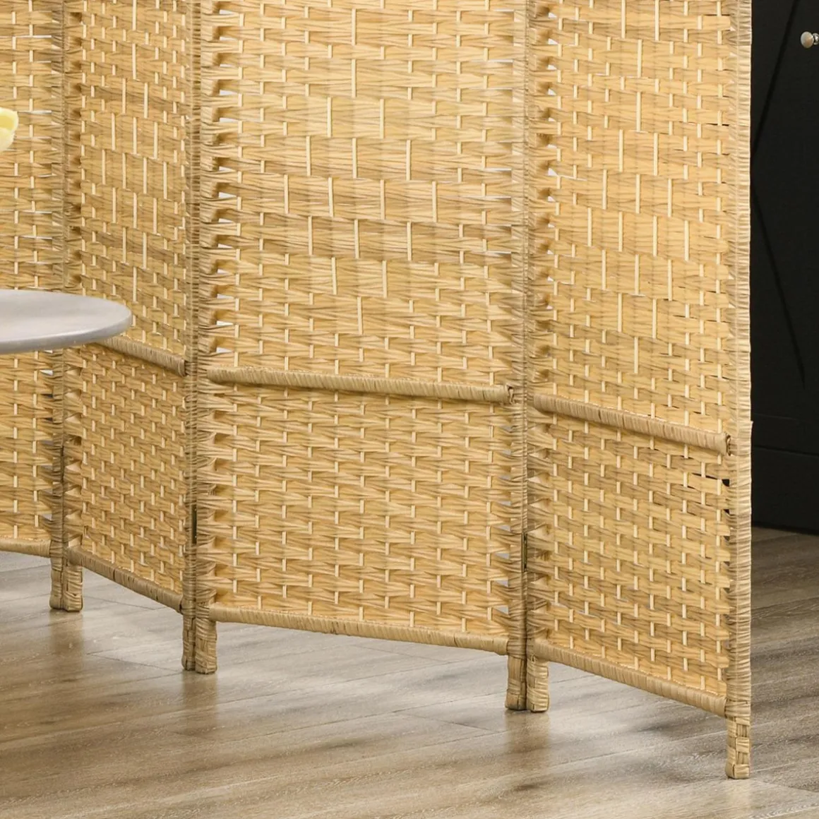 Paravent intérieur en bois 4 panneaux 180 x 180 cm séparateur de pièce pliable bois naturel