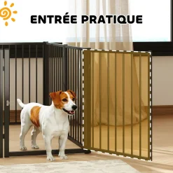 Parc enclos chien modulable pliable - porte verrouillable, 8 panneaux - acier noir