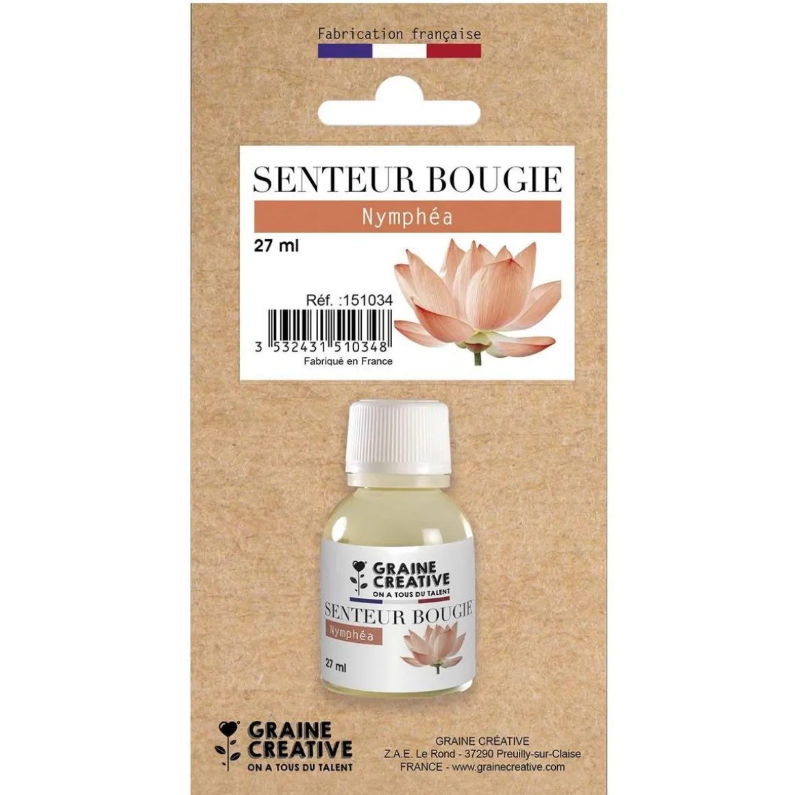Parfum pour bougie 27 ml senteur nymphéa