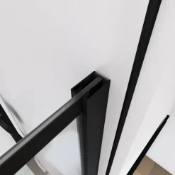 Paroi de douche à l'italienne type industriel noir 90x195 cm - BRICKS 90