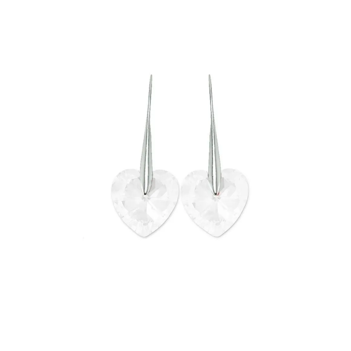 Parure collier et boucles d'oreilles coeurs SC Crystal orneés de Cristaux scintillants