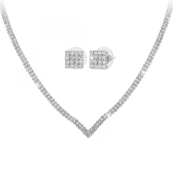 Parure collier et boucles d'oreilles par SC Crystal ornée de Cristaux scintillants