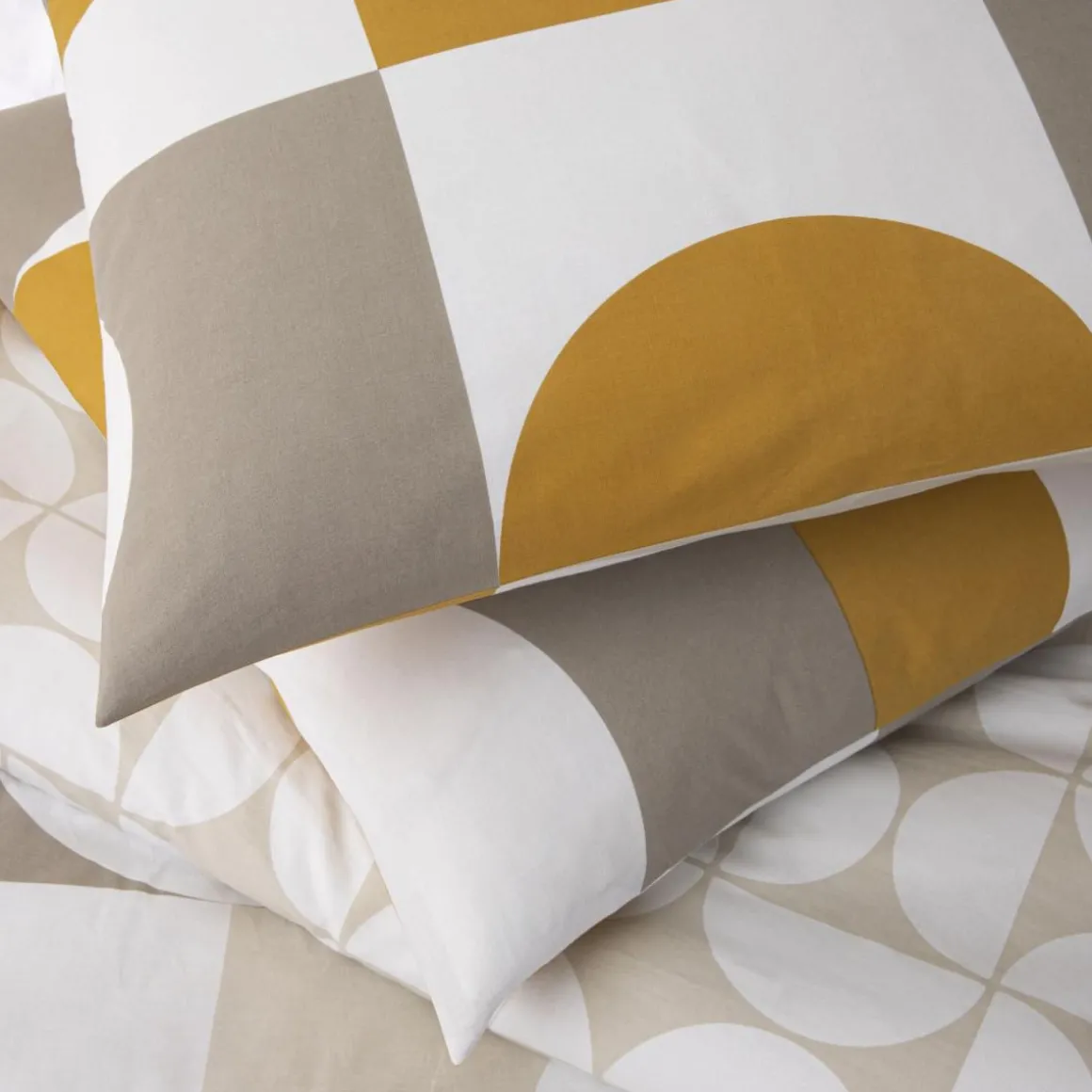 Parure de lit 2 personnes imprimé géométrique réversible