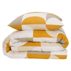 Parure de lit 2 personnes imprimé géométrique réversible