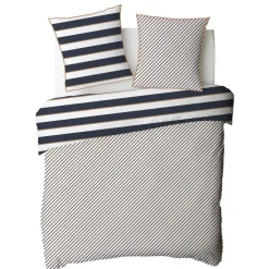 Parure de lit 2 personnes en coton 57 fils imprimé bleu