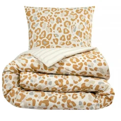 Parure de lit 2 personnes imprimé léopard réversible