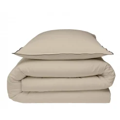 Parure de lit unie en coton finition bourdon