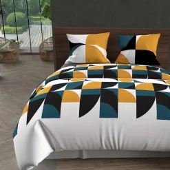 Parure housse de couette microfibre RETRO, par Intemporel