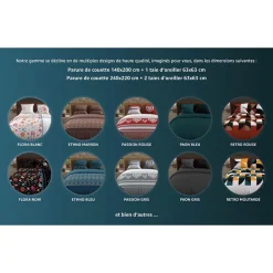 Parure housse de couette microfibre RETRO, par Intemporel