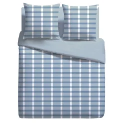 Parure housse de couette motif carreaux en microfibre NIL