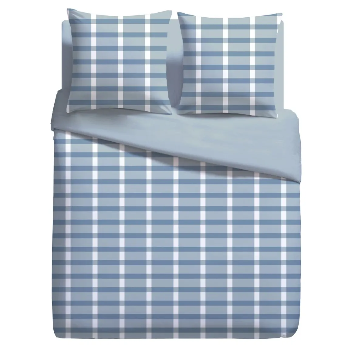 Parure housse de couette motif carreaux en microfibre NIL